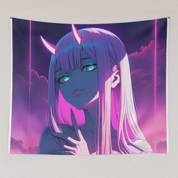 Item preview, Neon Pink Demon Girl – Cyberpunk Anime Fantasy Aesthetic designed and sold by Dyan4.