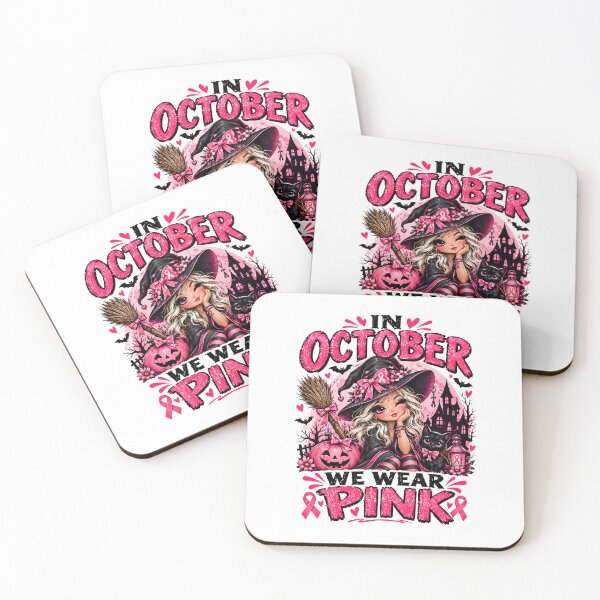 Item preview, In October We Wear Pink Witch Halloween Essential T-Shirt  designed and sold by podlook.