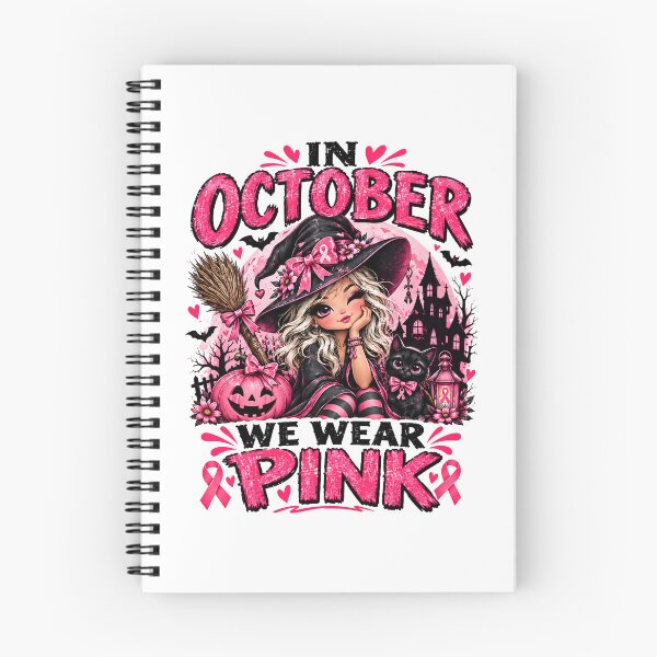 Item preview, In October We Wear Pink Witch Halloween Essential T-Shirt  designed and sold by podlook.