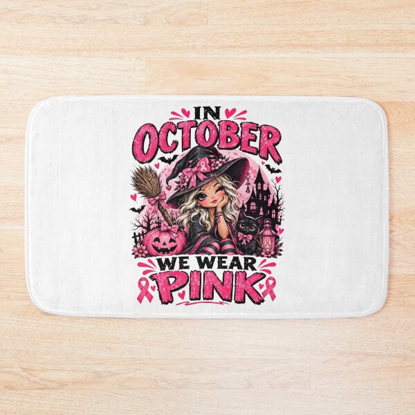 Item preview, In October We Wear Pink Witch Halloween Essential T-Shirt  designed and sold by podlook.