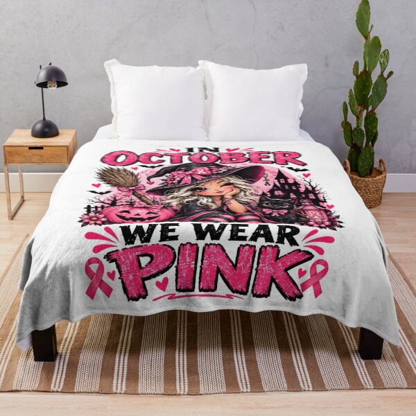 Item preview, In October We Wear Pink Witch Halloween Essential T-Shirt designed and sold by podlook.
