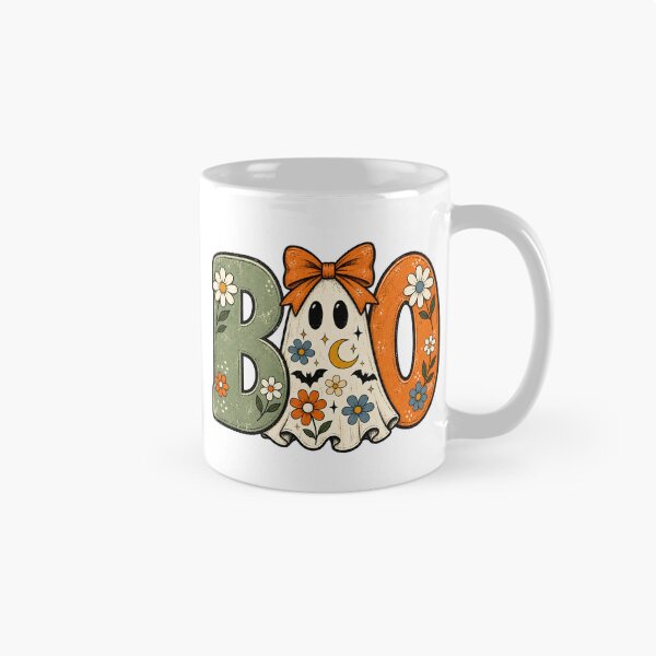 Item preview, BOO Floral Ghost Retro Coquette Halloween Typography Art designed and sold by DesignArtist.ia.