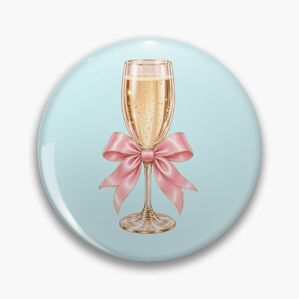 Item preview, Pink Bow Champagne Glass Sticker | Coquette Celebration Aesthetic | Glam Girly designed and sold by StickyDelights.