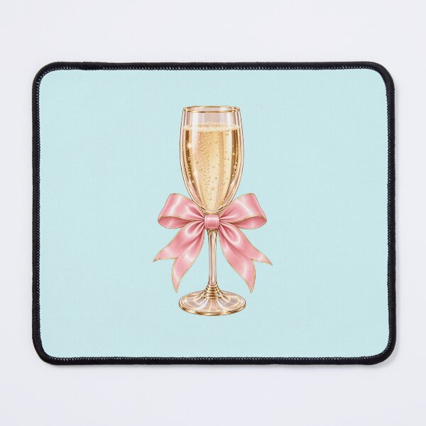 Item preview, Pink Bow Champagne Glass Sticker | Coquette Celebration Aesthetic | Glam Girly designed and sold by StickyDelights.