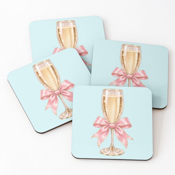 Item preview, Pink Bow Champagne Glass Sticker | Coquette Celebration Aesthetic | Glam Girly designed and sold by StickyDelights.