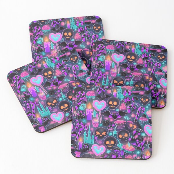 Item preview, Neon Gothic Candy Carnival: Vibrant Halloween Seamless Pattern designed and sold by Dream Bloom Gallery.