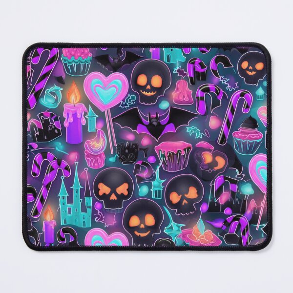 Item preview, Neon Gothic Candy Carnival: Vibrant Halloween Seamless Pattern designed and sold by Dream Bloom Gallery.