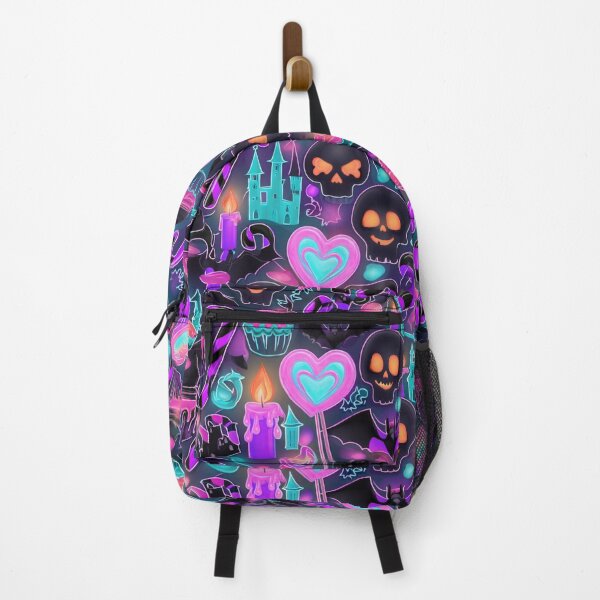 Item preview, Neon Gothic Candy Carnival: Vibrant Halloween Seamless Pattern designed and sold by Dream Bloom Gallery.
