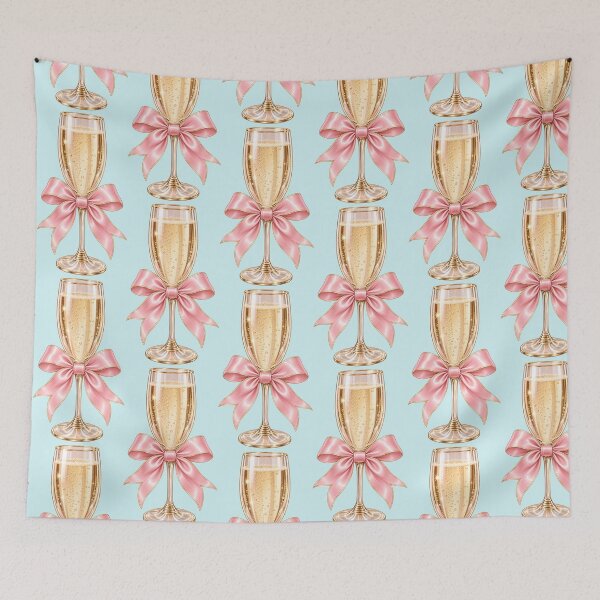 Item preview, Pink Bow Champagne Glass Sticker | Coquette Celebration Aesthetic | Glam Girly designed and sold by StickyDelights.