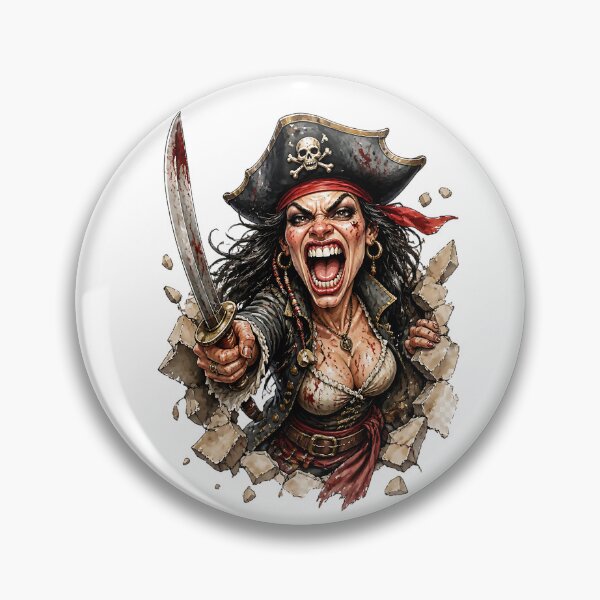 Item preview, Female Pirate Breaking Through Wall Horror Adventure Artwork designed and sold by Wilcox PhotoArt.