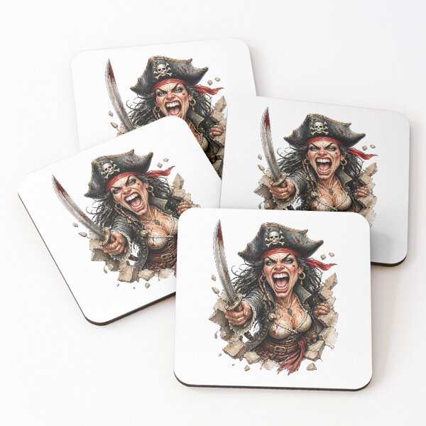 Item preview, Female Pirate Breaking Through Wall Horror Adventure Artwork designed and sold by Wilcox PhotoArt.