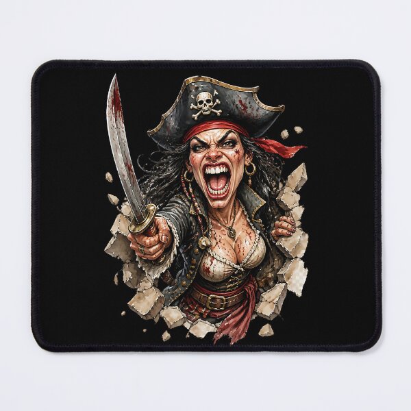 Item preview, Female Pirate Breaking Through Wall Horror Adventure Artwork designed and sold by Wilcox PhotoArt.