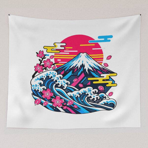 Item preview, Mount Fuji & Japanese Waves – Modern Japanese Pop Art designed and sold by KASUMINK.