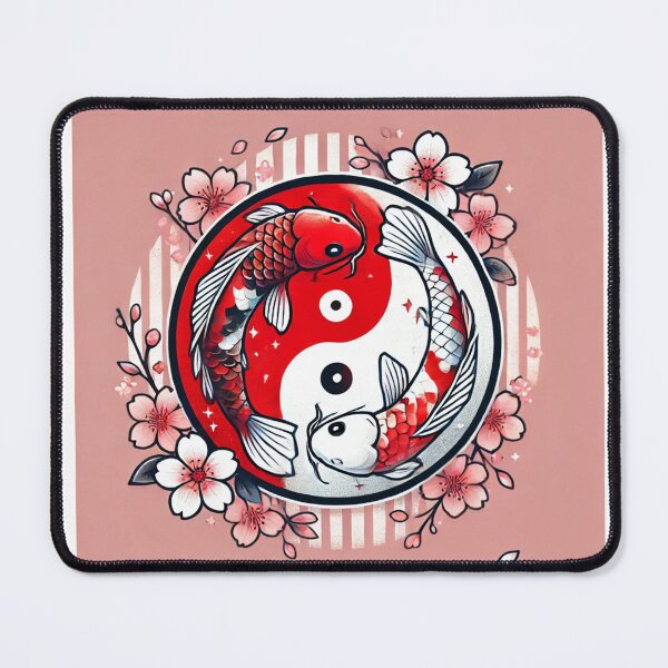 Item preview, Yin Yang Koi Fish Cherry Blossom Art designed and sold by UnofficiallyDropped.