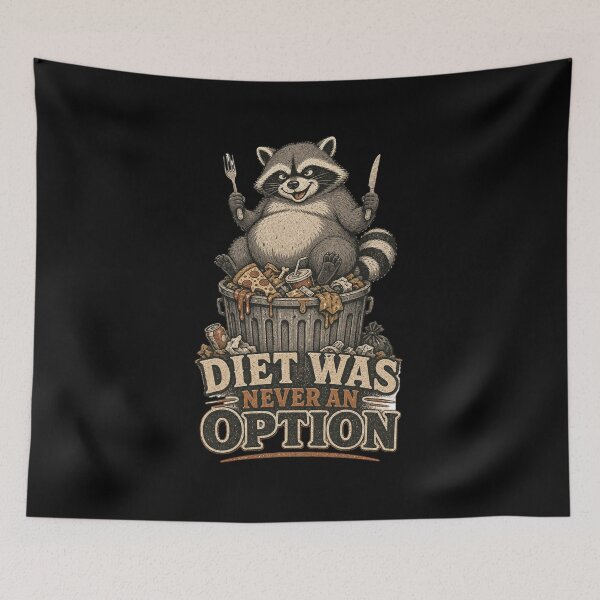 Item preview, Diet Was Never An Option Shirt, Funny Raccoon T-Shirt, Trash Panda Tee, Sarcastic Animal Lover Gift, Vintage Funny Graphic designed and sold by TshirtsLabs.