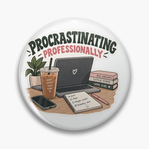 Item preview, Procrastinating Professionally Retro Funny Work Desk designed and sold by Mamamonir.
