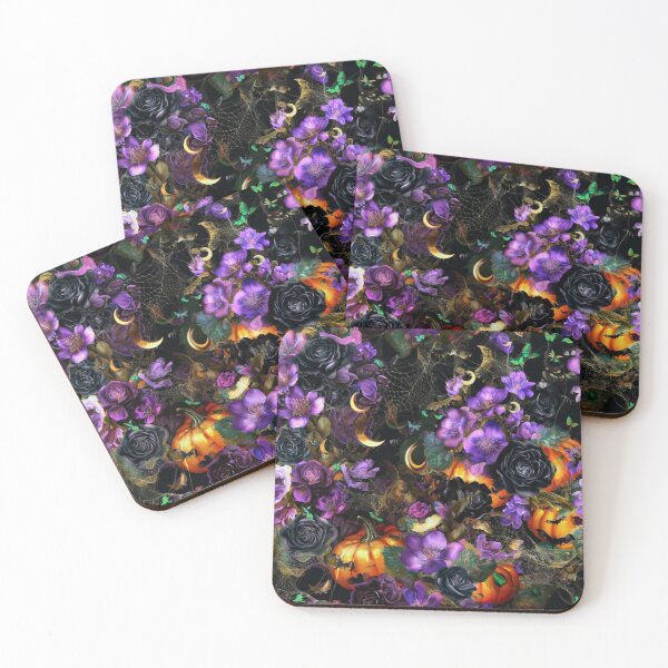 Item preview, Enchanted Midnight Garden: Gothic Halloween Floral Seamless Pattern designed and sold by Dream Bloom Gallery.