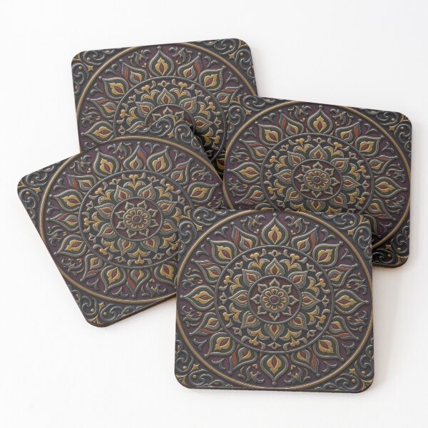 Item preview, Luxury 3D Mandala Embossed Ceramic Tile Art designed and sold by Breezes-of-Ida.