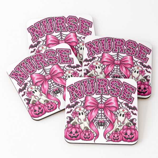 Item preview, Nurse Halloween Pink Coquette Bow Ghost Nurse Art designed and sold by DesignArtist.ia.