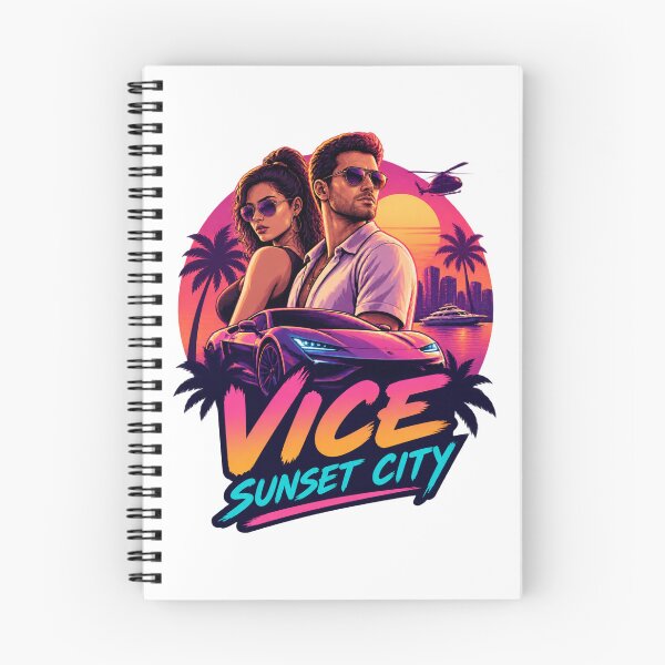 Item preview, Retro Sunset City Design Inspired by 80s Miami Vibes designed and sold by Dahlak-Clothing.