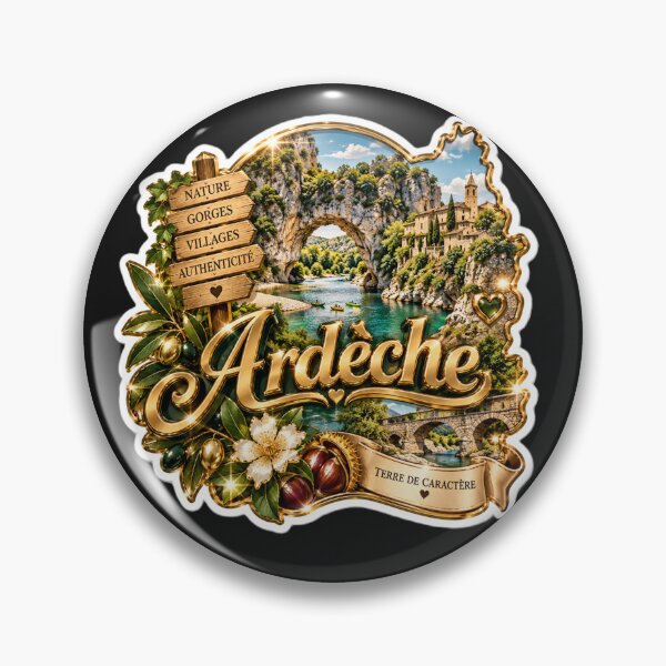 Item preview, Ardèche France Vintage Travel Sticker – Luxury 3D Nature & Adventure Aesthetic designed and sold by AstraDrip Studio.