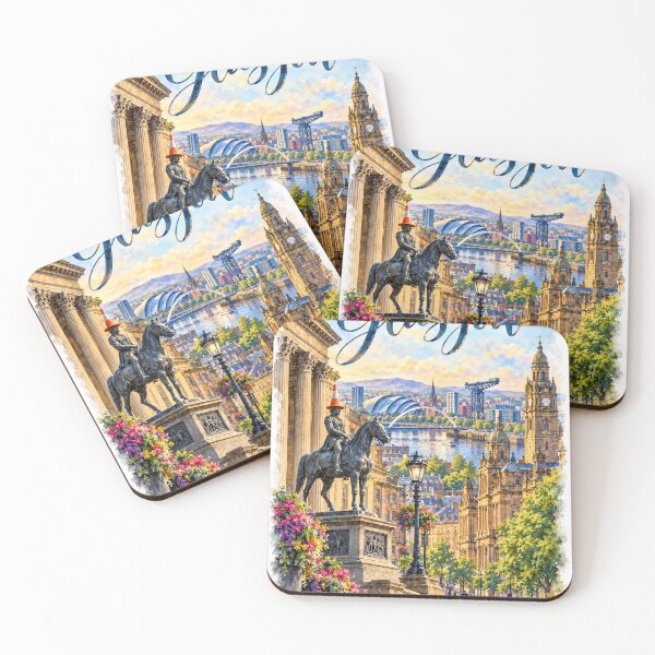 Item preview,  Scotland Glasgow Con  Travel poster whimsical watercolor  designed and sold by TravelMarvel.