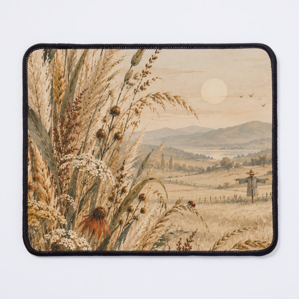 Item preview, Autumn Meadow Oil Painting Golden Wheat Field Bird designed and sold by Jozefin's Studio.