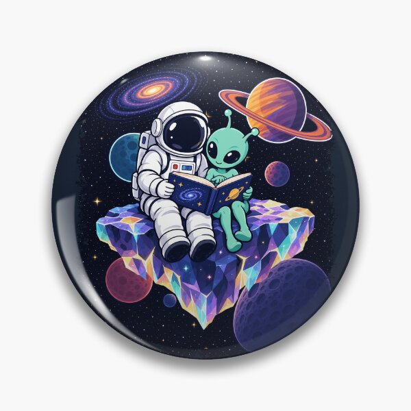 Item preview, Astronaut Reading Book to Alien Moon Space Astronomy Galaxy designed and sold by Colorfulman.
