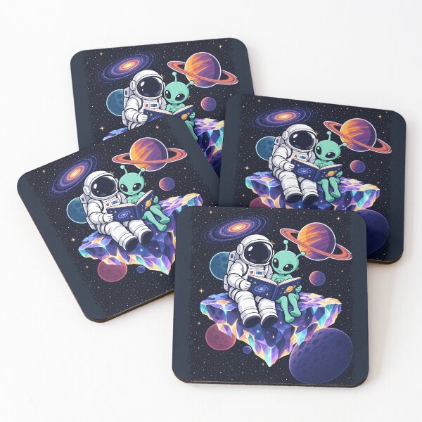 Item preview, Astronaut Reading Book to Alien Moon Space Astronomy Galaxy designed and sold by Colorfulman.