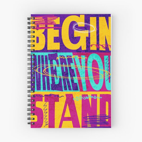 Item preview, Begin Where You Stand T-Shirt, Bold Colorful Typography Graphic Tee, Motivational Pop Art Shirt, Inspirational Gift designed and sold by vec4u.