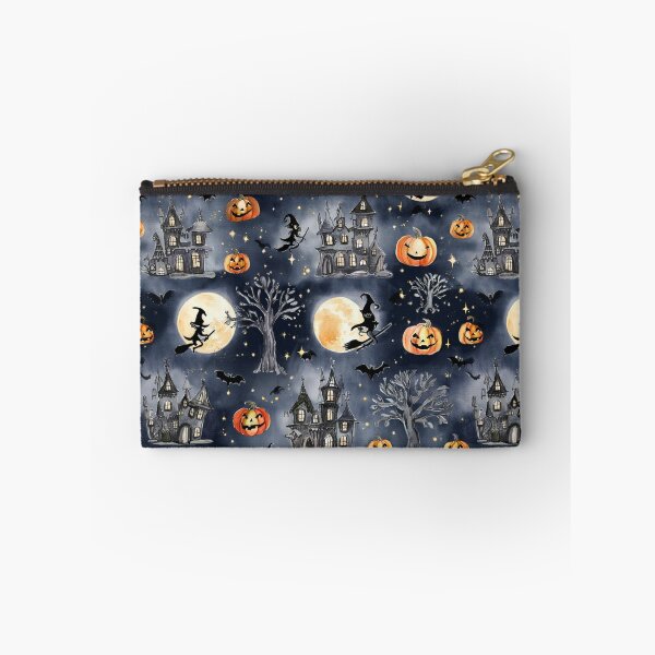 Item preview, Moonlit Haunted Village: Gothic Halloween Watercolor Seamless Pattern designed and sold by Dream Bloom Gallery.