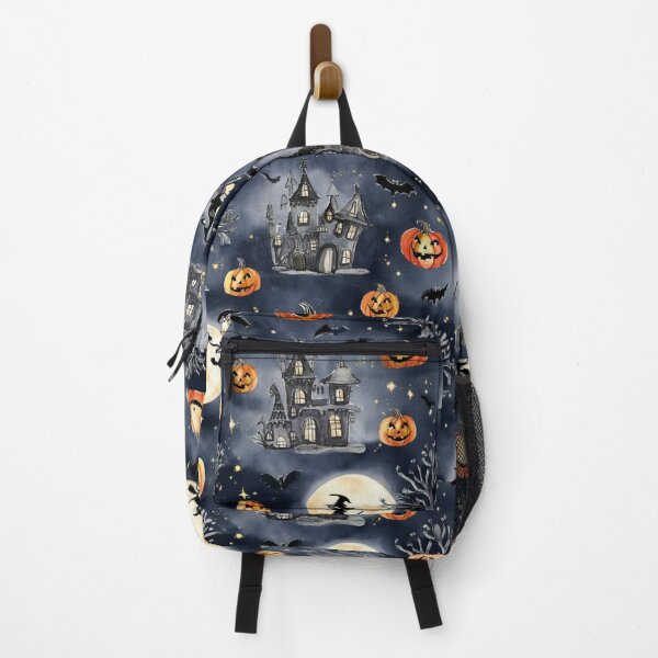 Item preview, Moonlit Haunted Village: Gothic Halloween Watercolor Seamless Pattern designed and sold by Dream Bloom Gallery.