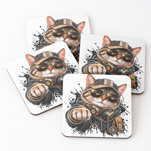 Item preview, Good Vibes Only Cat – Cool Streetwear Adventure designed and sold by ArtGStudio.