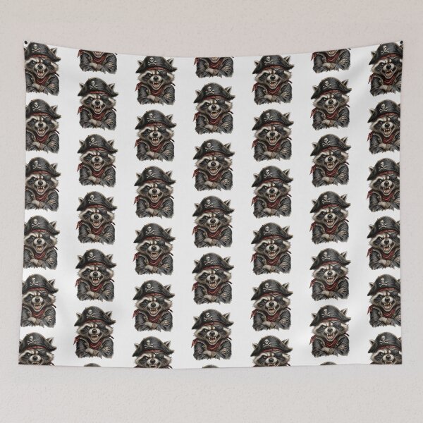 Item preview, Pirate Raccoon Captain Fierce Funny Nautical Animal Artwork designed and sold by Wilcox PhotoArt.