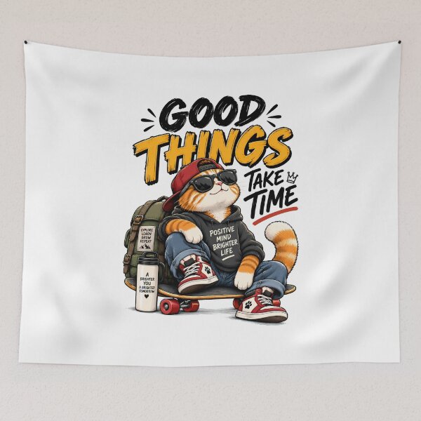 Item preview, Motivational Cat Skateboard Streetwear Design designed and sold by BDLuck2021.