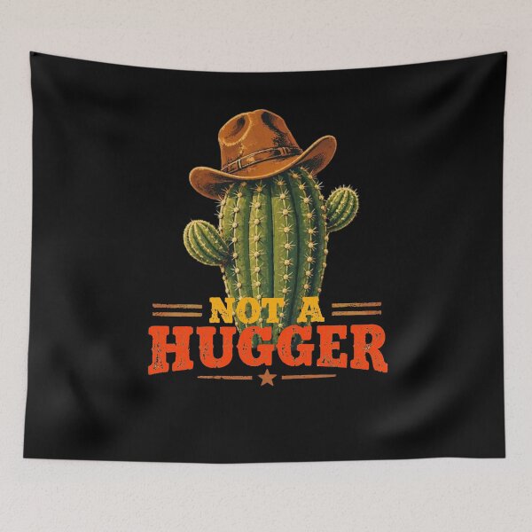 Item preview, Not A Hugger Sarcastic Cowboy Cactus designed and sold by TheEndDesign.