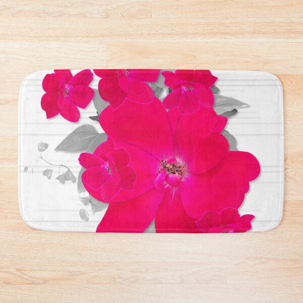 Item preview, Crayola Red Rugosa Rose Flowers on Grayscale designed and sold by Dahneray1.