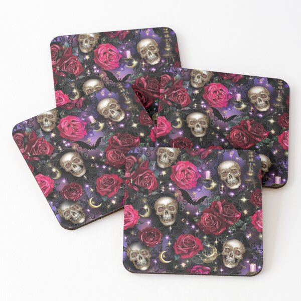 Item preview, Gothic Crimson Romance: Skull and Rose Halloween Seamless Pattern designed and sold by Dream Bloom Gallery.