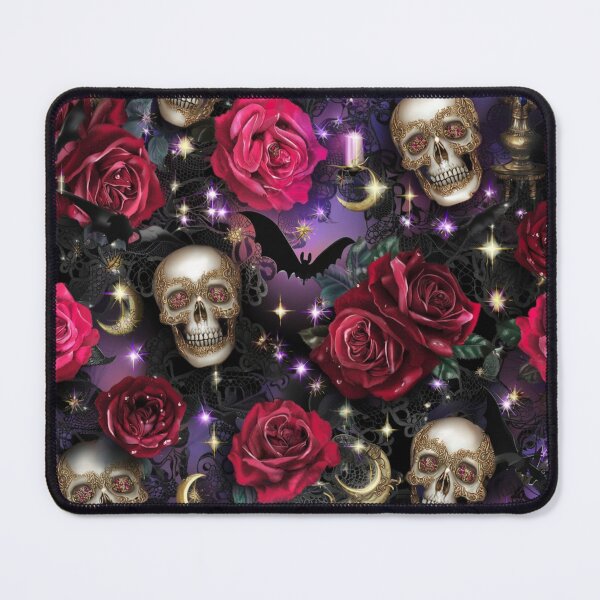 Item preview, Gothic Crimson Romance: Skull and Rose Halloween Seamless Pattern designed and sold by Dream Bloom Gallery.