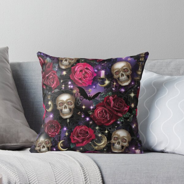 Item preview, Gothic Crimson Romance: Skull and Rose Halloween Seamless Pattern designed and sold by Dream Bloom Gallery.