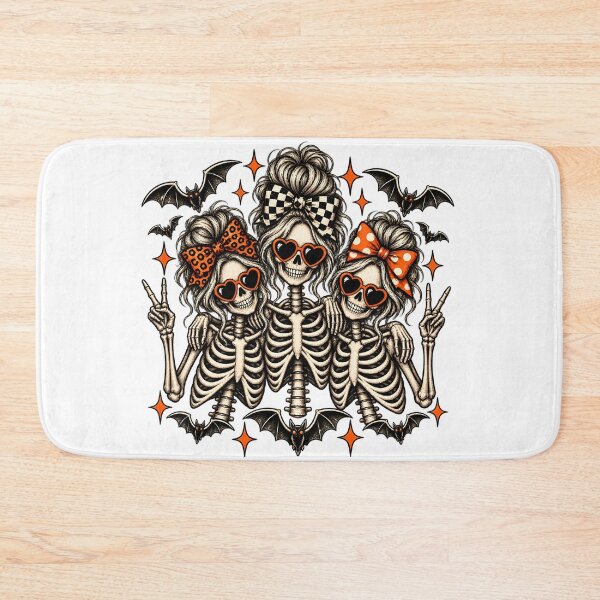 Item preview, Skeleton Besties Messy Bun Bows Sunglasses Halloween Art designed and sold by DesignArtist.ia.