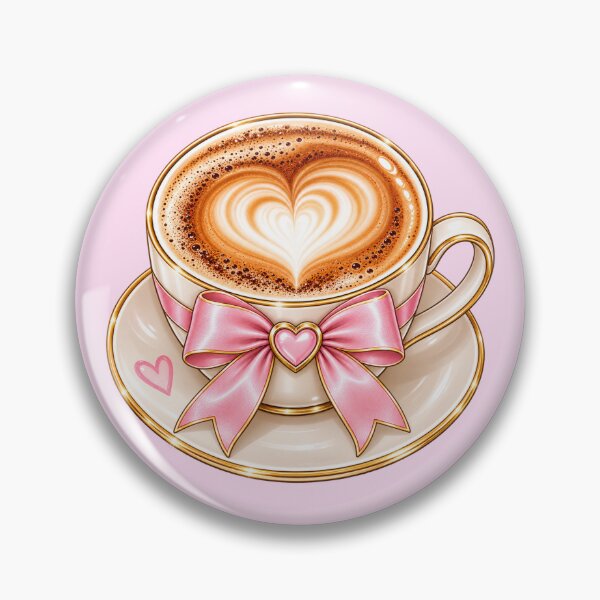 Item preview, Cute Pink Bow Coffee Sticker | Heart Latte Art | Coquette Coffee Aesthetic designed and sold by StickyDelights.