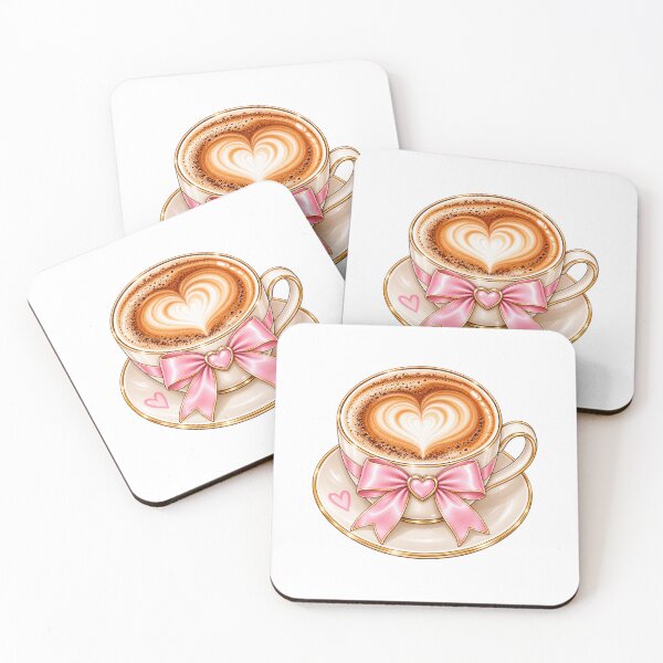 Item preview, Cute Pink Bow Coffee Sticker | Heart Latte Art | Coquette Coffee Aesthetic designed and sold by StickyDelights.