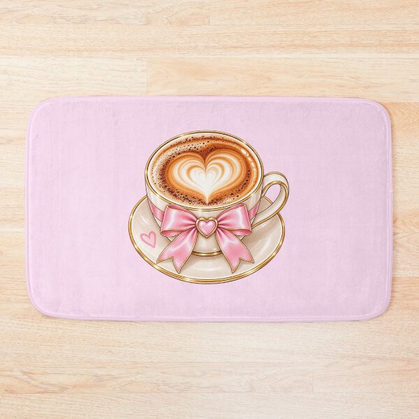 Item preview, Cute Pink Bow Coffee Sticker | Heart Latte Art | Coquette Coffee Aesthetic designed and sold by StickyDelights.