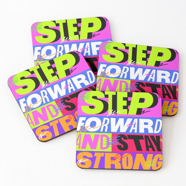Item preview, Step Forward And Stay Strong T-Shirt, Bold Motivational Graphic Tee, Colorful Typography Shirt, Inspirational Gift Tee designed and sold by vec4u.