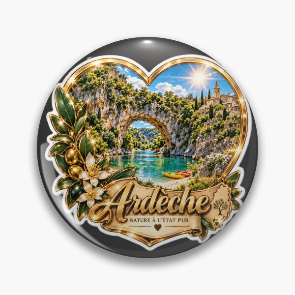 Item preview, Ardèche France Vintage Travel Sticker – Luxury 3D French Riviera Nature Adventure designed and sold by AstraDrip Studio.
