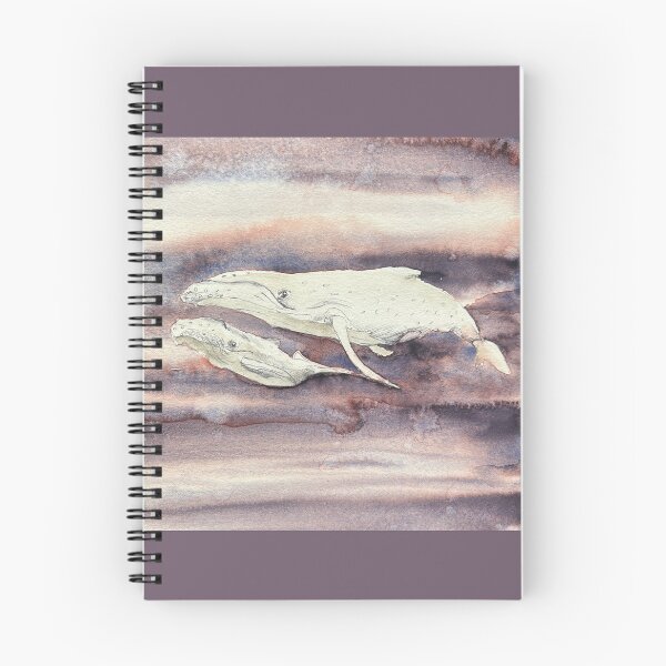 Item preview, Humpback Whale Mother and Calf — Megaptera novaeangliae | Watercolour & Ink designed and sold by SundayGirlTeam.