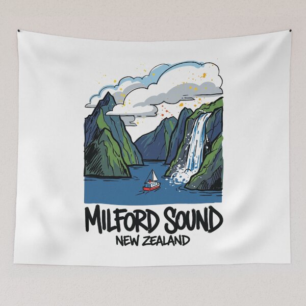 Item preview, Milford Sound Fjord New Zealand Art Print designed and sold by Merch by Das Design Studio.