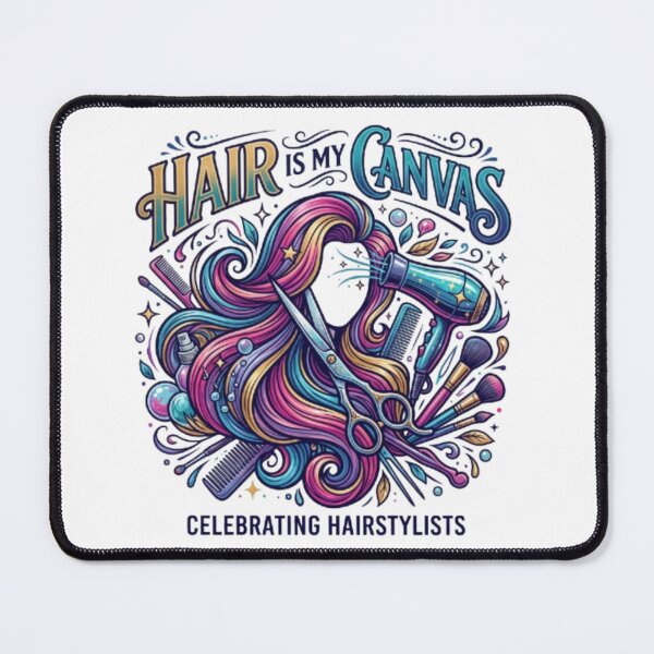 Item preview, Hair Is My Canvas - Modern Hairdresser & Barber Art designed and sold by PixelStyle Studio.