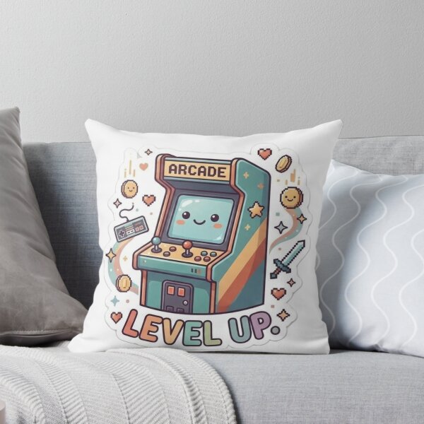 Item preview, Cute Retro Arcade Machine "Level Up" Gamer Design designed and sold by GeniusCorner.